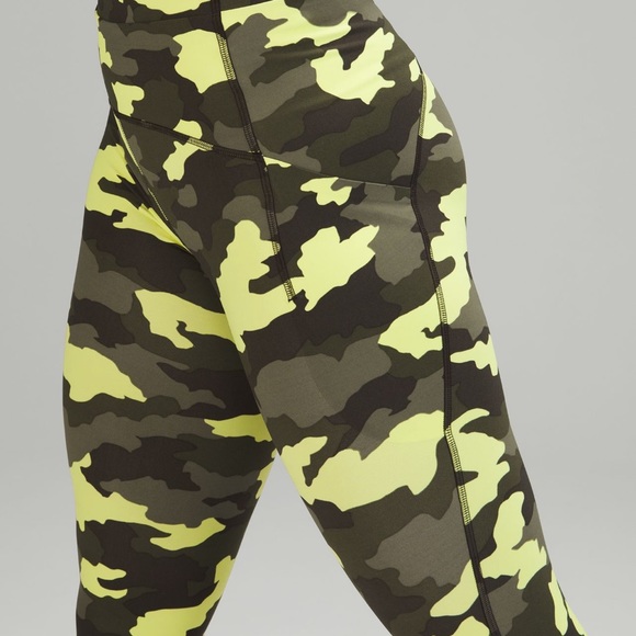 New Lululemon Swift Speed High-Rise Green Camo Running Tights Crop 21" - Picture 4 of 8
